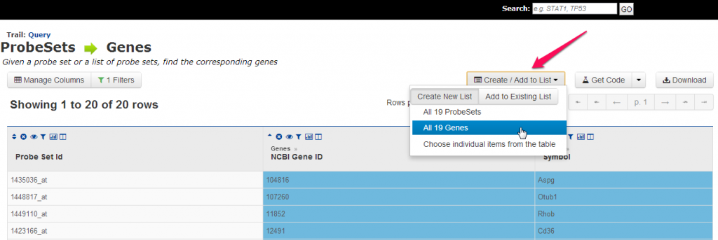 Save the query results to a new list.