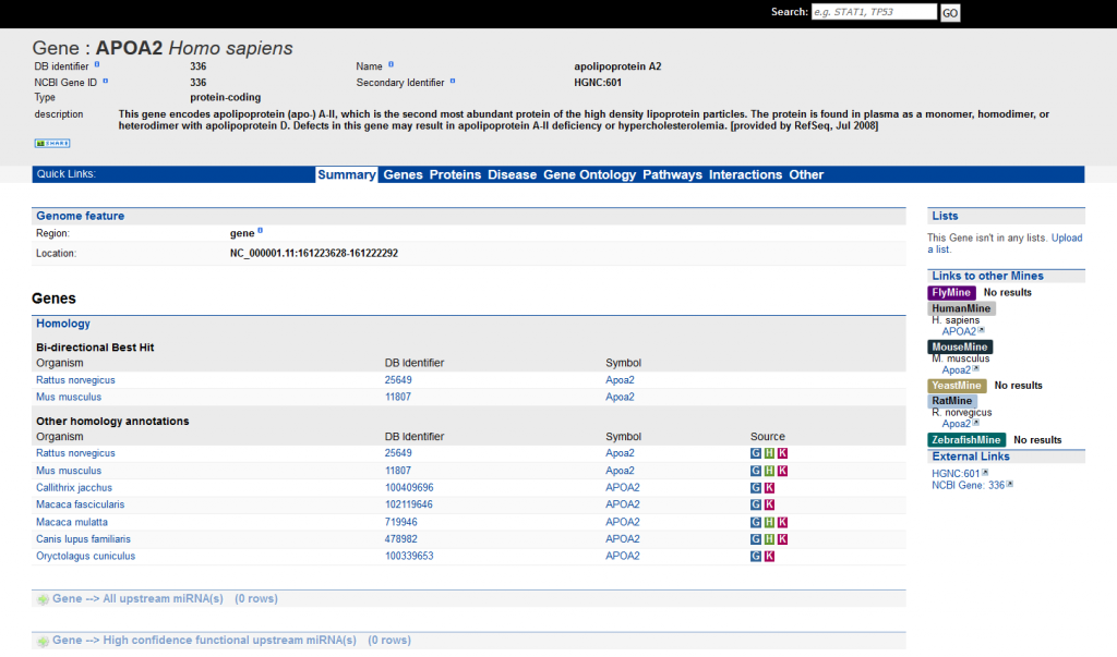 A screen shot of a report page